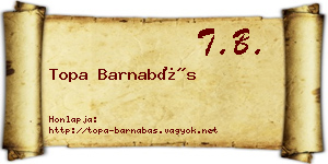 Topa Barnabás névjegykártya