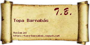 Topa Barnabás névjegykártya